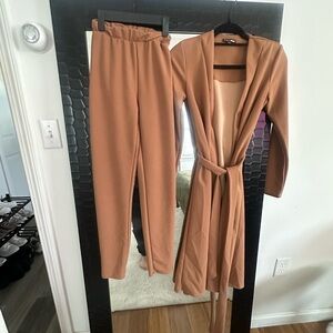 Fashion Nova Camel Pantsuit Set